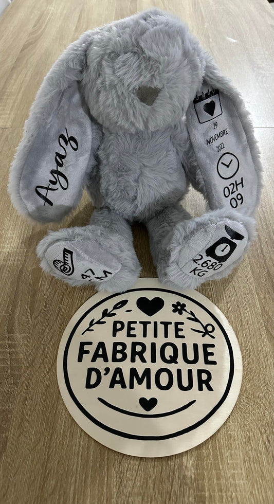 Peluche lapin personnalisable