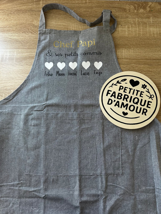 Tablier "Chef ... & Ses Petits Commis" – Un cadeau plein d'amour et de gourmandise !