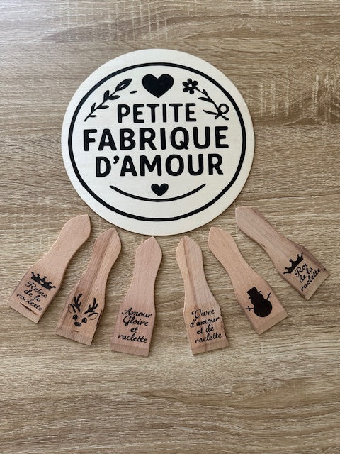 🧀 Lot de 6 Spatules à Raclette – Version Personnalisée ou Humoristique